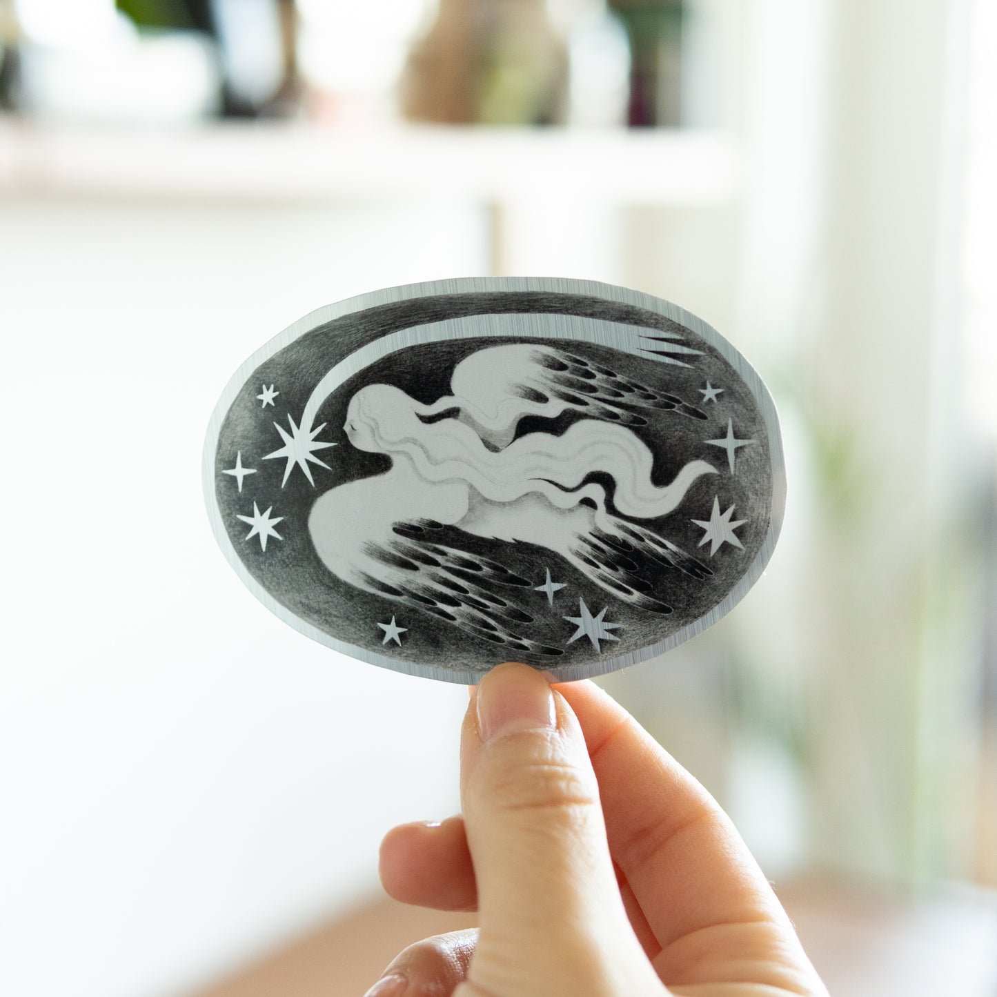 Silver Swallow Vinyl Sticker