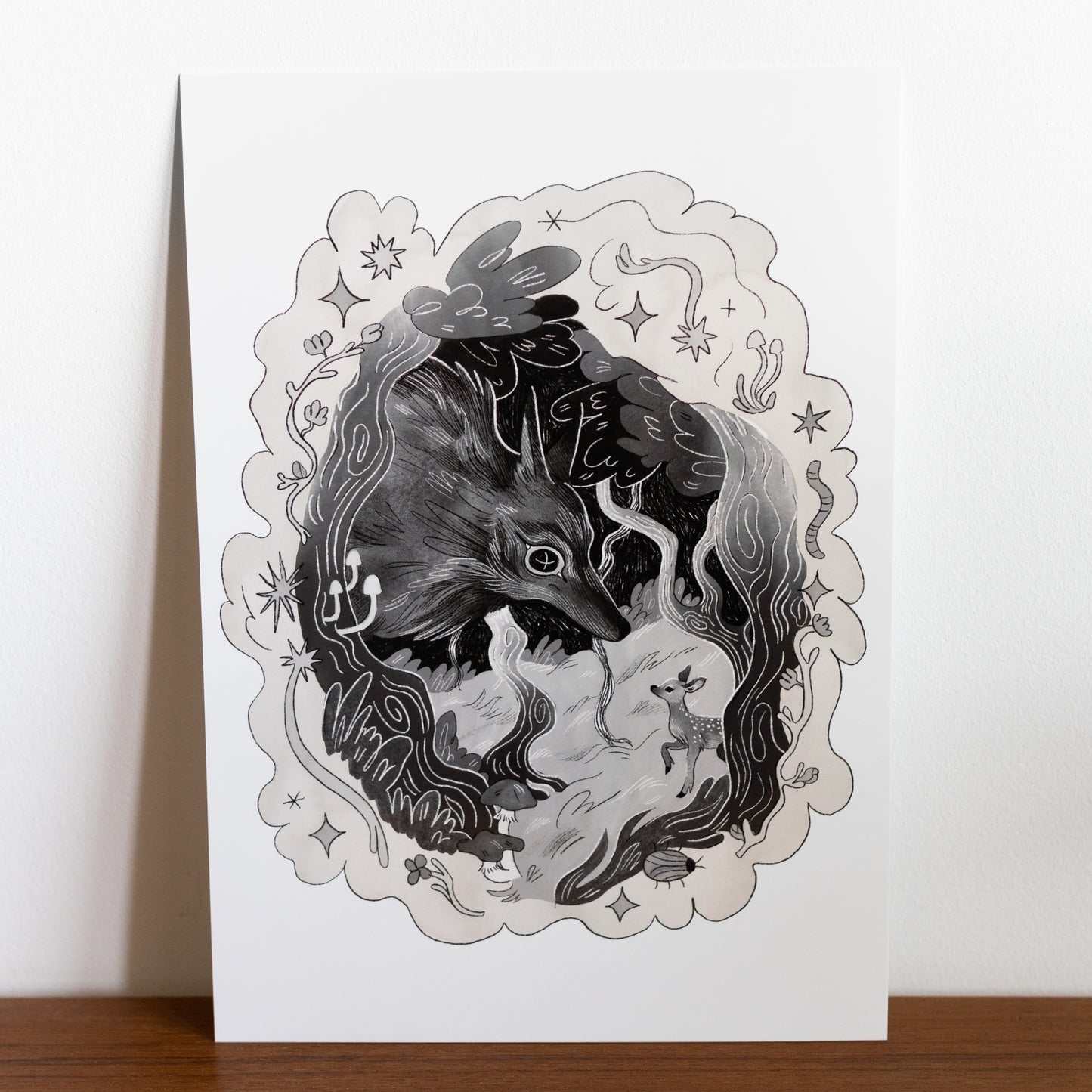 Wolf and Fawn A4 Print