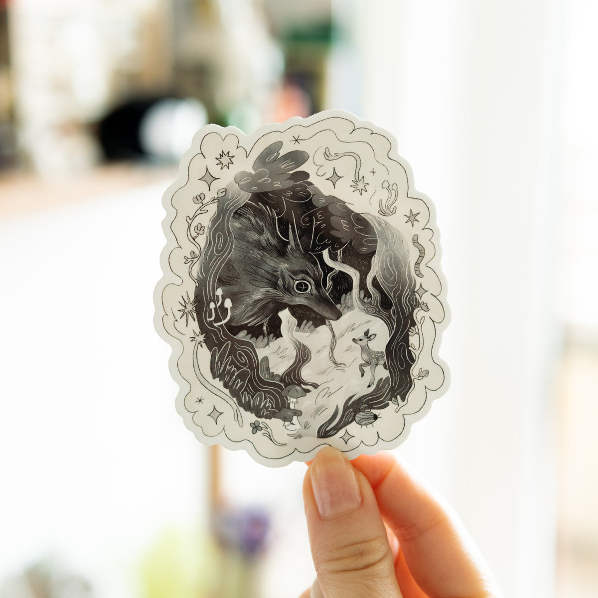 Wolf and Fawn Sticker