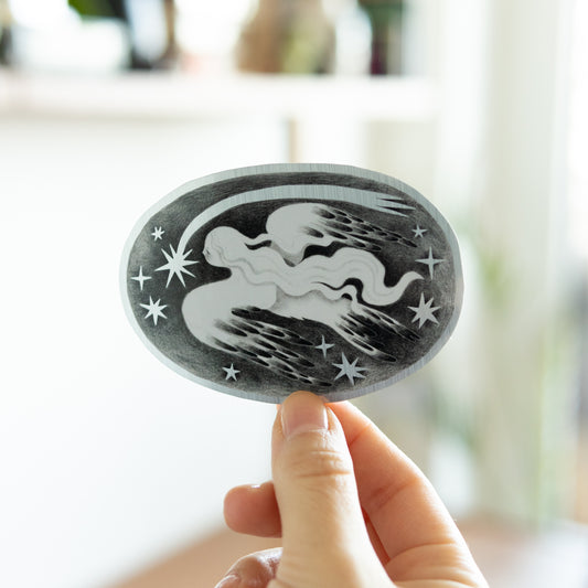 Silver Swallow Vinyl Sticker