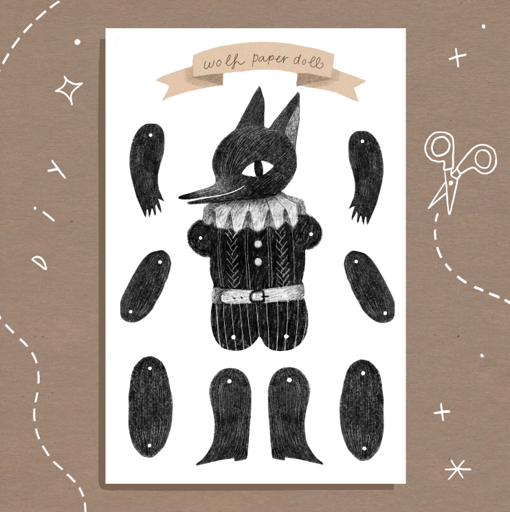 Wolf Paper Doll DIY